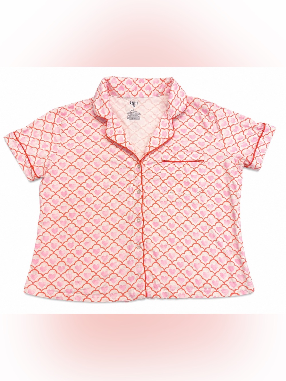 Roller Rabbit x Target Women’s Pajama Top Large Pink Orange Heart Print